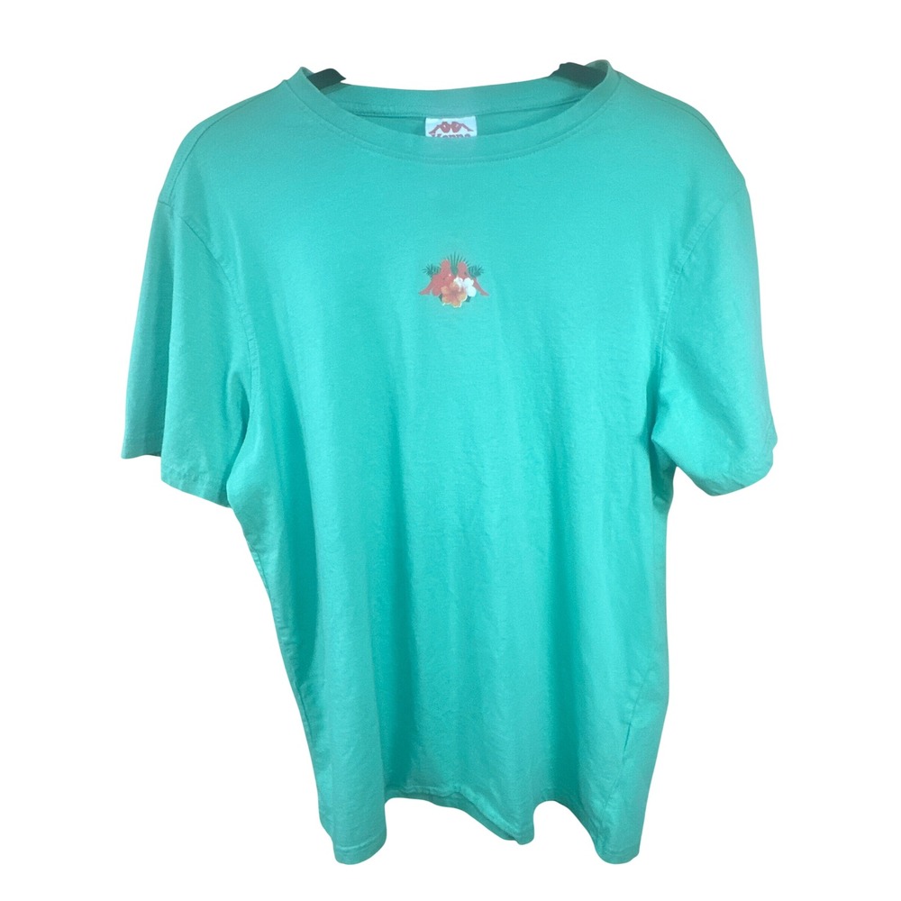 Kappa Endless Summer Graphic T-Shirt Mens Large Green Hibiscus Floral Tee